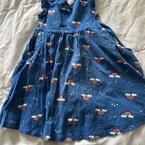 Hanna Andersson Girls' Blue Rainbow Print Play Dress size 100(4)